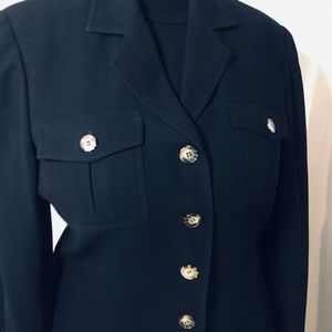 Evan Picone Black Dbl Pocket Skirt Suit Size 16